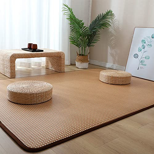 FUYAO Japanische Tatami-Bodenmatte, Rutschfester, atmungsaktiver Teppich aus natürlichem Rattan, Faltbare Sommer-Schlafmatte für den Innenbereich, für Wohnzimmer, Schlafzimmer, Krabbelspielmatte
