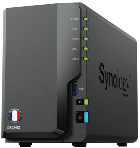 Ynisek Soluzione - Sistema di storage NAS DS224+ 2GB dotato di 2 dischi rigidi (24TB (2X 2TB)