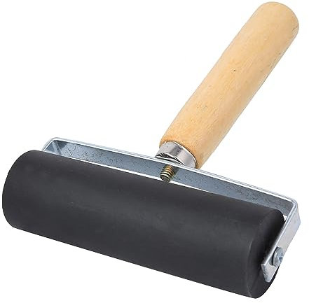 Gummiwalzen, Andrückrolle Gummi-Druckwalze Abnehmbarer Holzgriff Leimwalze Linoldruck Farbwalze