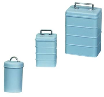 MagiDeal Miniatur-Vorratsdosen-Set, Puppenhaus-Küchenzubehör, Maßstab 1:6, Puppenhaus-Dekorationen, Puppenhaus-Kanister für Mikro-Landschaft, BLAU