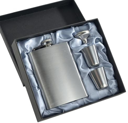 Furforstk flachmann edelstahl 8oz/220ml flask, flachmänner mit Zwei Schnapsgläsern und Trichter Flachmann, Geschenk für Männer, Geschenk Mann/Trauzeuge, trauzeuge fragen mann,trauzeugen geschenke mann