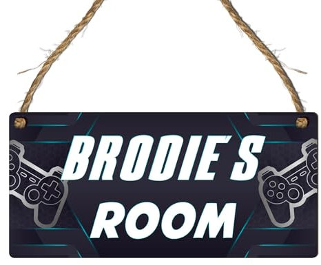 Personalised Gaming Room Sign for Kids - Custom Name Door Plaque - Gamer's Room Decor - 12 Unique Designs - Customised Nameplate for Bedroom Door - Ideal for Boys and Girls (Design 5)