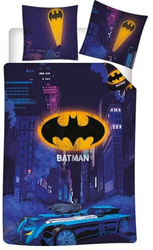 Bettwäsche Batman, wendbar, Bettbezug 140 x 200 cm + Kissenbezug 65 x 65 cm, Polycotton