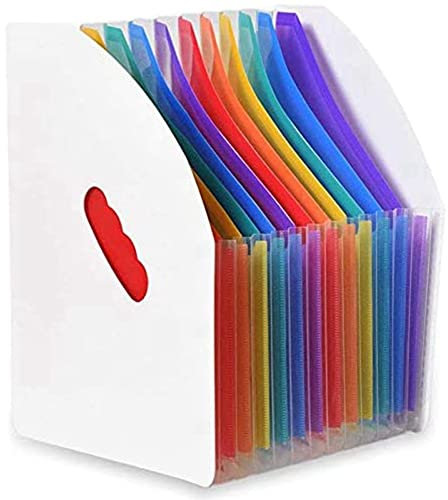 Ziiyoilh Porte-Fichiers ÉTendu Dossier Vertical A4 Panier de Rangement Vertical pour Fichiers Bureau 13 Poignées de Poche