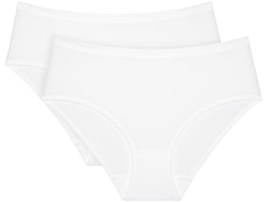 Triumph Damen Sense of Cotton Midi 2p Briefs, Weiß, 48 EU