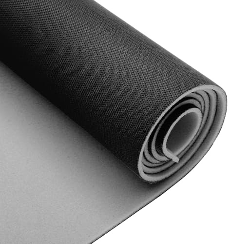 INFINAUTO Tissu Garniture Toit Noir 1pc Pour Voiture Réparation Toit DIY | Tissu Mailles Respirant, 91 X 152 Cm, Pour Camion, Camping-Car, Vus, Pickup, Marine, Bateaux, Mousse Support 3mm
