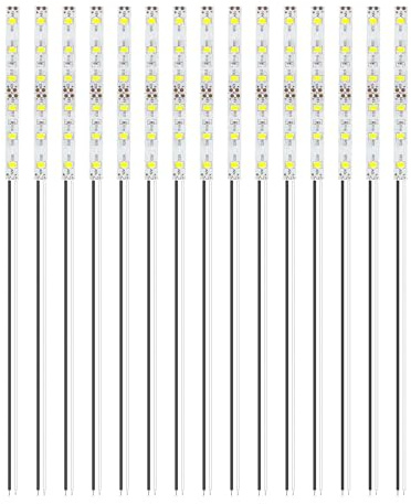 HUAZIZ 15 Stücke 100mm VorDrahtete Streifen, 2335 SMD LED, 12-18V LED Streifen, Modellbau Led Beleuchtung, Weiß