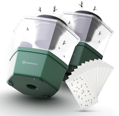 HexaCatch Nicht Eletktrische Mückenfalle – Camping Outdoor Insektenfänger & Insektenvernichter für Außen - Mückenlampe Alternative gegen alle Mücken, Pestizidfrei - Insektenfalle komplettes Set