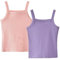 SEAUR Mädchen Tank Top Spaghetti Träger Unterhemd Sommer Einfarbig Ärmellos Oberteile Kinder Gerippt Crop Top 2er Pack 3-14 Jahre - 130