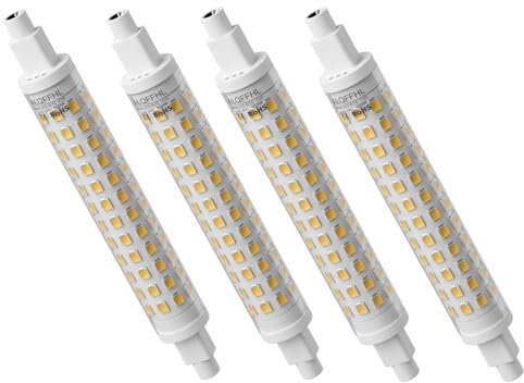 R7S Ampoule LED 118mm Dimmable 10W, LED Linéaire Projecteurs de type J à double extrémité (équivalent halogène T3 100W), 1000 lm, Lampes murales/de sécurité/de sol, Pack de 4 (Blanc Naturel 4000K)