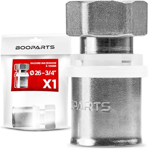 BOOPARTS - raccord multicouche 26 - F3/4 (20/27) Tournant a sertir contour TH - accouplement multicouche ecrou tournant droit femelle - raccord plomberie pour tube multicouche 26