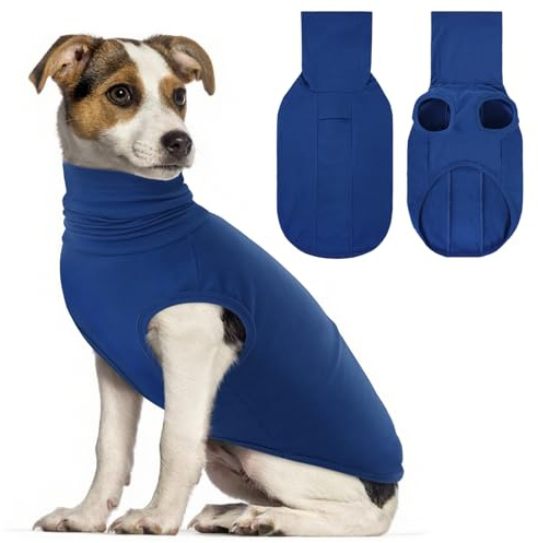 CITÉTOILE Fleece Hundpullover Rollkragen Winterpullover Blau M | Warme Winterpullover für Hunde, Atmungsaktiv Hundpulli für Winterspaziergänge, Geeignet für kleine mittel große Hunde