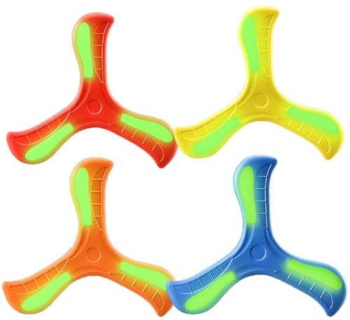 Nievajio 4 Stück Bumerang für Kinder, Wurfspiel Outdoor, Cartoon Fun Frisbee, Outdoor-Sportspielzeug, Eltern-Kind-Interaktives Spielzeug