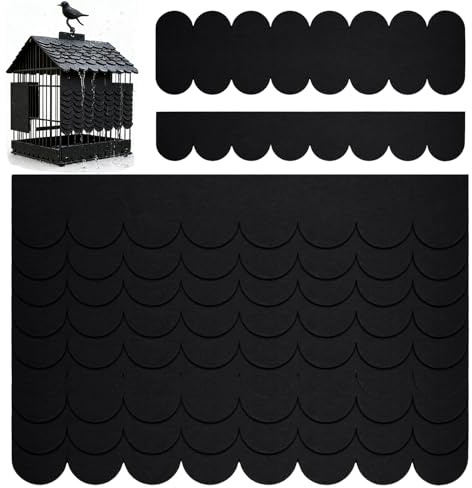 AEMCHDM 32 Stück Dachschindeln für Vogelhaus, Dachpappe Selbstklebend (30x5cm & 30x11cm), Dachpappe Vogelhaus für DIY-Vogelnester, KaninchenkäFige, Insektenhotels, HundehüTte (Schwarz)
