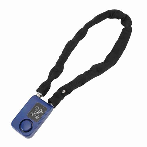 Cocoarm Keyless Bike Chain Lock, IP44 Steel Chain with 110db Alarm, Advanced Digital 4-Digit Password Security for and Motorcycles (Blue)