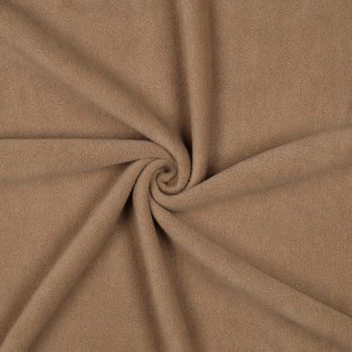 MAGAM-Stoffe Lisa Micro-Fleece Stoff uni Antipilling Meterware 50cm (18. Camel)