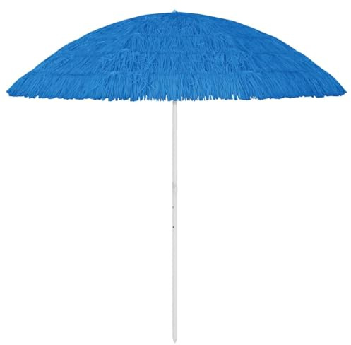 KKgypkn Sombrilla Hawaii azul de 300 cm, protección UV con mecanismo de inclinación para playa y jardín, toldo de poliéster, mástil estable y pasador de apoyo para un agarre firme, adecuado, azul, 300