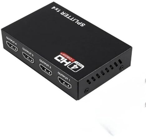 PLACUNT 1 x 4 Convertitore splitter compatibile con HDMI In Out HD Amplificatore HDCP 4K/1080P Doppio display for HDTV DVD facile da usare(C)