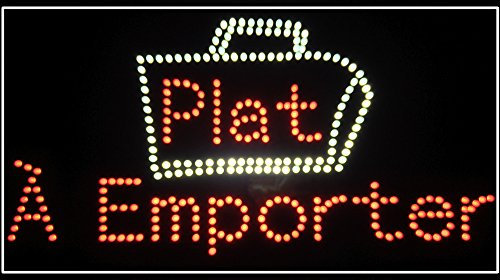 Enseigne lumineuse à LED Plat A Emporter 60x30x2.5cm