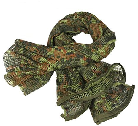 XUE Tarnnetz Netzschal zur Tarnung Tarnschal Schal Taktisch Armee militärische Schal Netting zur Jagd Airsoft Wildtierfotografie 180 x 80 cm, als Halstuch Kopftuch Kopfabdeckung Bandana