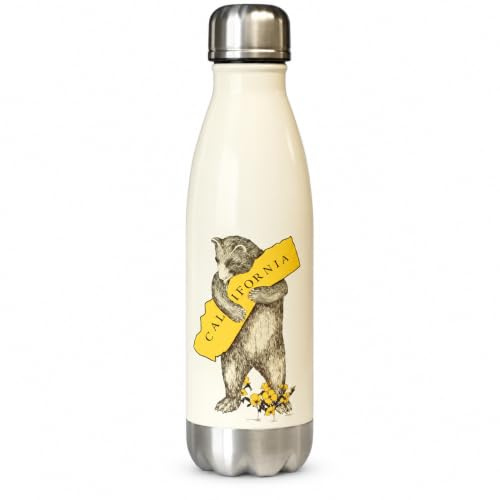 I Love California Bear Hug Edelstahl-Wasserflasche, Antikweiß