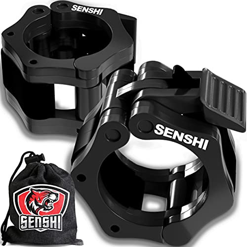 Senshi Japan 50 mm olympische Hantelmanschetten – die ultimativen Klemmen zum Halten Ihrer Gewichte – einfach anklemmen und lösen – für Gewichtheben, Bodybuilding, Fitness, Krafttraining