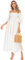 R.Vivimos Women's Polka Dot Slim Fit Half Sleeve Dresses Square Collar Long Midi Dress(Medium,White)