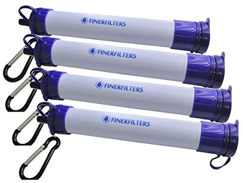 FINERFILTERS Paille de filtre à eau portable personnelle - La membrane filtrante de 0,01 micron fournit une purification microbiologique de l'eau, idéale pour le camping et la randonnée, etc. (4)