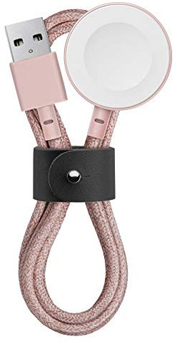 Native Union BELT Cavo di Ricarica per Apple Watch - 120 cm Compatibile Con Serie 1-6 ed SE [Certificato MFi] (Rose)