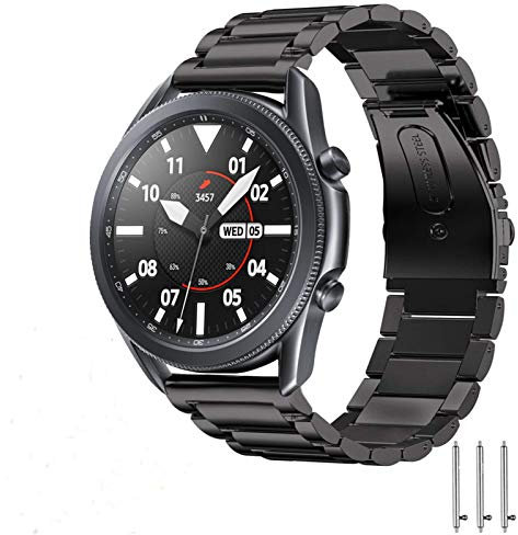 SPGUARD Armband Kompatibel mit Galaxy Watch 3 Armband 45mm/Amazfit GTR 47mm, 22mm Edelstahl Metall Ersatzarmband für Samsung Galaxy Watch 3 45mm/Huawei GT2 Pro/GT2e/Huawei Watch 4/4 Pro