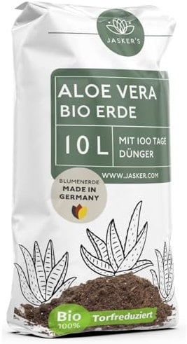 Aloe Vera Erde Mit Dünger 10 L | Luftig Lockere Spezialerde Für Aloe-Vera Pflanzen | Premium Blumenerde Mit Wurzelaktivator | Perfekt Als Pflanzerde & Zum Umtopfen
