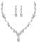 EVER FAITH Hochzeit Schmuck-Set für Damen, Cubic Zirkonia Mode floralen Blatt Rebe Halskette und baumeln Ohrringe Set Silber-Ton