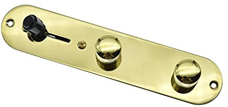KAISH Fully Loaded Control Plate Pre-Wired 3-Way Control Plate with Wiring Harness for Tele/Telecaster Gold