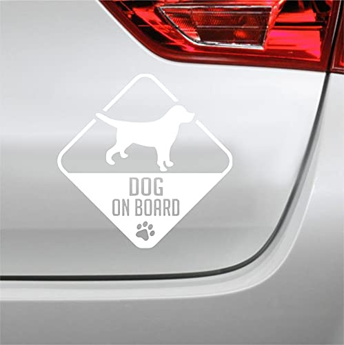 Generisch Car Sign Dog on Board Süße Auto Aufkleber Car Decals (Weiß)