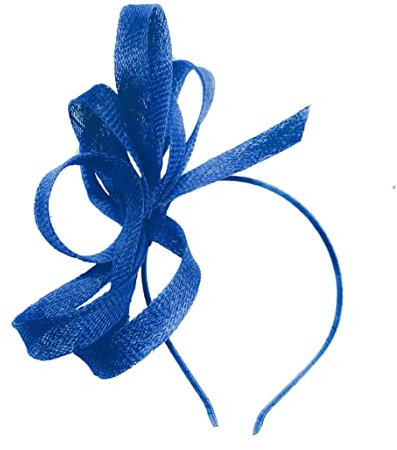 Caprilite Veganer Sinamay Fascinator Stirnband Hochzeit Hoop Damen Tag Ascot Rennen, königsblau, 1 count (Pack of 1)