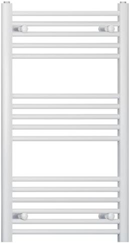 400mm Wide Straight White Heated Bathroom Towel Rail Radiator For Central Heating UK (400 x 900 mm (h))
