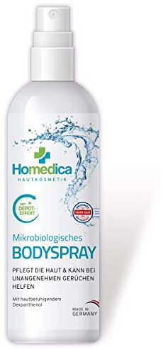 HOMEDICA Mikrobiologisches Bodyspray - 150ml - Hilft gegen Schweißgerüch und anderen unangenehmen Körpergerüchen