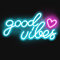Good Vibes Leuchtreklame, 17 x 11 Zoll Good Vibes Buchstaben Blaue LED Neonlicht, USB-betriebene Wandleuchte, für Schlafzimmer, Wanddekoration, Spielzimmer, Party, Bardekoration