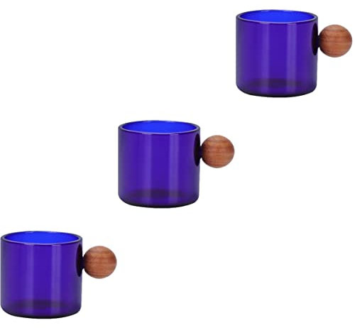 Cabilock 3 Uds Jarra Jarra De Madera Fruta Cerveza Fiesta Con Bebidas De Café Café Restaurante Oficina En Casa Vidrio Crema Crema Soporte Espresso Servir Vasos Chico