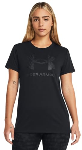 Under Armour Womens UA Sportstyle T-Shirt Graphic Tee Top Black/Black M