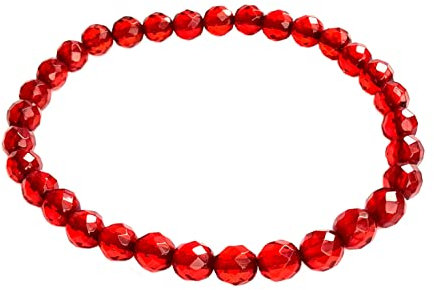 Bernsteinarmband edler roter Bernstein (Karibik) 18-19cm, Facette; Roter Bernstein Armband Damen, echter karibischer Bernstein