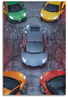 JOOEL Hyper Car Poster für Lamborghini Aventador Poster Dekorative Malerei Leinwand Wandposter und Kunstbild Druck Moderne Familie Schlafzimmer Dekor Poster 60 x 90 cm