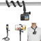REYGEAK Monkey Tail Mount Flexible Halterung für GoPro Hero 12 11/10/9 Insta360 X3 Handys, Kamera iPhone Android Stativ Ständer Halshalterung für Fahrrad, Motorrad, Boot, Kinderwagen, Auto