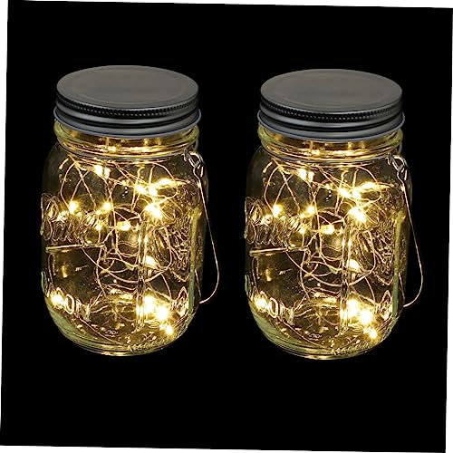 DOITOOL 2 Stück Flaschenlampen Aus Glas Für Außenbereich Dosenlampe Als Hängende Nachtlampe Einzigartiges Glasdekor Einfach Anzubringen Und Langlebig