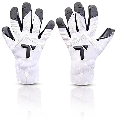 TIGEAR Erwachsene Nexus Series Professionelle GK Torwarthandschuhe mit 3,5 mm Kontakt deutschem Latex, negativem Rollschnitt und abnehmbarer Handgelenkkontrolle