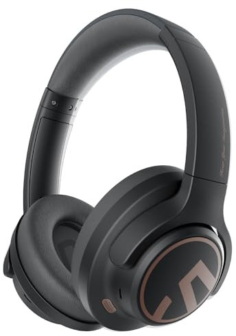 SoundPEATS Space Over-Ear Bluetooth Kopfhörer Kabellose 5.3, Hybrid Active Geräuschisolierung, ENC-Mikrofone, Faltbare Design, 40mm Treiber, Verbindung von 2 Geräten, Spielemodus, 123H, App Steuerung