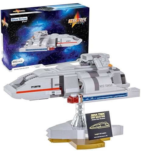 BlueBrixx Star Trek Danube-Klasse Runabout – Deep Space Nine – Midsize – Bausatz mit 693 Klemmbausteinen – 100% kompatibel – ORIGINAL-Lizenz , 105691