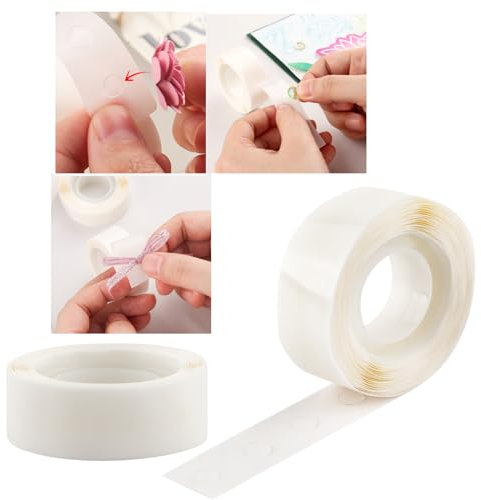 OTCRAFT 600 Stück 3/16 Zoll (5 mm) 2 Rollen ultradünne Klebepunkte, klare, entfernbare Mini-Klebepunkte, doppelseitige Aufkleber, für Luftballons, Hochzeitsdekoration Oder DIY-Bastelpunkte