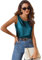 Zeagoo Top con Spalline in Satin per Donne Canotta Elegante Camicetta Senza Maniche T-Shirt con Scollo Rotondo Top in Satin Estivo Base Camicetta di Seta Verde XL