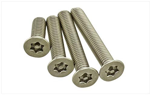 Viti a Testa Tonda, Viti Autofilettanti for Cartongesso, Viti Torx a Testa Svasata, con Viti Antifurto a Testa Piatta in Acciaio Inossidabile 304 con Perni M3-M6, 20 Pezzi-M4_45mm